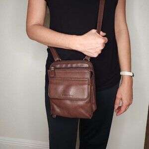 Fossil Brown Leather Crossbody Bag